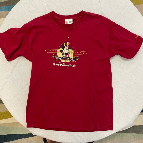 Walt Disney World TShirt Red Large Celebrating 50 years Graphic of Mickey Castle - Picture 6 of 6